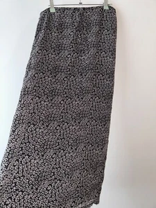 Vintage Skirt Long Black Floral Lined Slit Bohemian Size 12 Retro Gypsy Boho - Picture 1 of 11