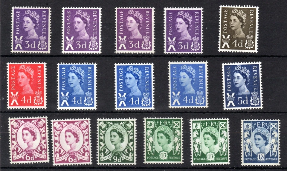 SCOTLAND SG S1-S13  pre decimal SET CONTAINS 16  STAMPS  UM - Image 1 of 1