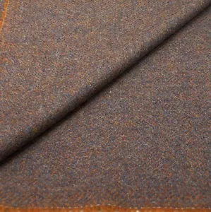 Tenda cuscino tappezzeria tweed tessuto lana chevron spina di pesce arancione blu - Foto 1 di 5