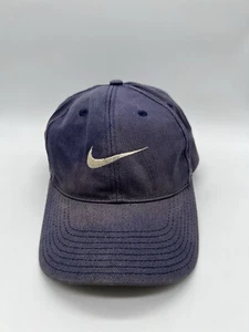 Nike Mütze Einheitsgröße Baumwolle verstellbar Druckknopflasche blau gesticktes Logo - Bild 1 von 8