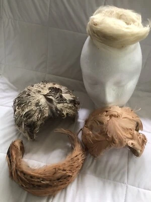 Lote De Cuatro Sombreros De Colección Para Mujer Estilos Diferentes OF Sombreros Y Bandas Plumadas Foto 1 de 4