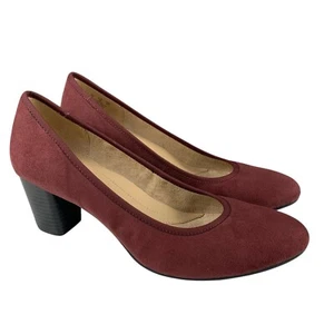 Naturalizer N5 Comfort Naomi Women's Pump Heels 8M Burgundy Faux Suede Shoes - Picture 1 of 11