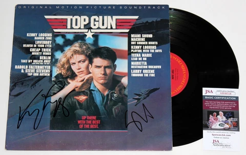 KENNY LOGGINS STEVE STEVENS SIGNED TOP GUN OST LP VINYL RECORD SOUNDTRACK JSACOA Cover
