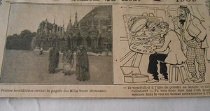 Prêtres Bouddhistes devant la padoge des Mille Tour Birmanie Image Print 1909 - Foto 1 di 1