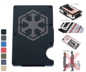 Star Wars Inspired Sith RFID Blocking Vegan Wallet Money Clip Credit Card Holder - Picture 1 of 19