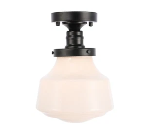 Elegant Lighting LD6249 Lyle 1 Light 8"W Semi-Flush Ceiling - Black - Picture 1 of 6