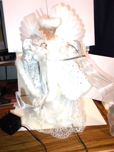 14" ENGEL GLASFASER BELEUCHTETER BAUMAUFSATZ MIT ADAPTER GEBRAUCHTE WORKIS - Bild 1 von 8