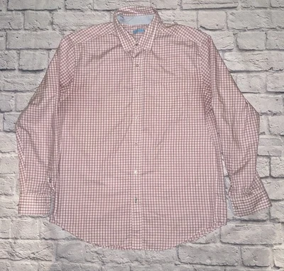 J. McLaughlin Shirt Large Pink White Plaid Cotton Check Button Down Long Sleeve - Image 1 of 4
