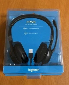 Logitech H390 USB Computer Headset Stereo Noise Cancelling Microphone - Picture 1 of 2