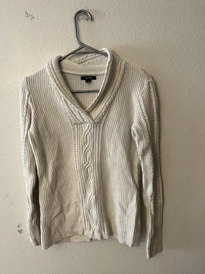 Nautica женщин средний слоновой кости/кремовый кабель трикотажа шаль шеи свитер - Изображение 1 из 4