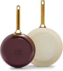 GreenPan Reserve Set di Padelle Rigide Anodizzate 8" e 11", Rosso Merlot - Foto 1 di 9