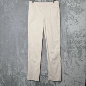 Chicos Hose Damen 6 Regular Beige Gerades Bein Pull On Stretch Taschen Karriere - Bild 1 von 10