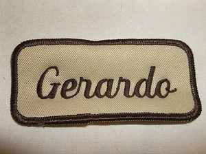 GERARDO USED EMBROIDERED VINTAGE SEW ON NAME PATCH TAG ASSORTED COLORS AVAILABLE - Picture 1 of 16
