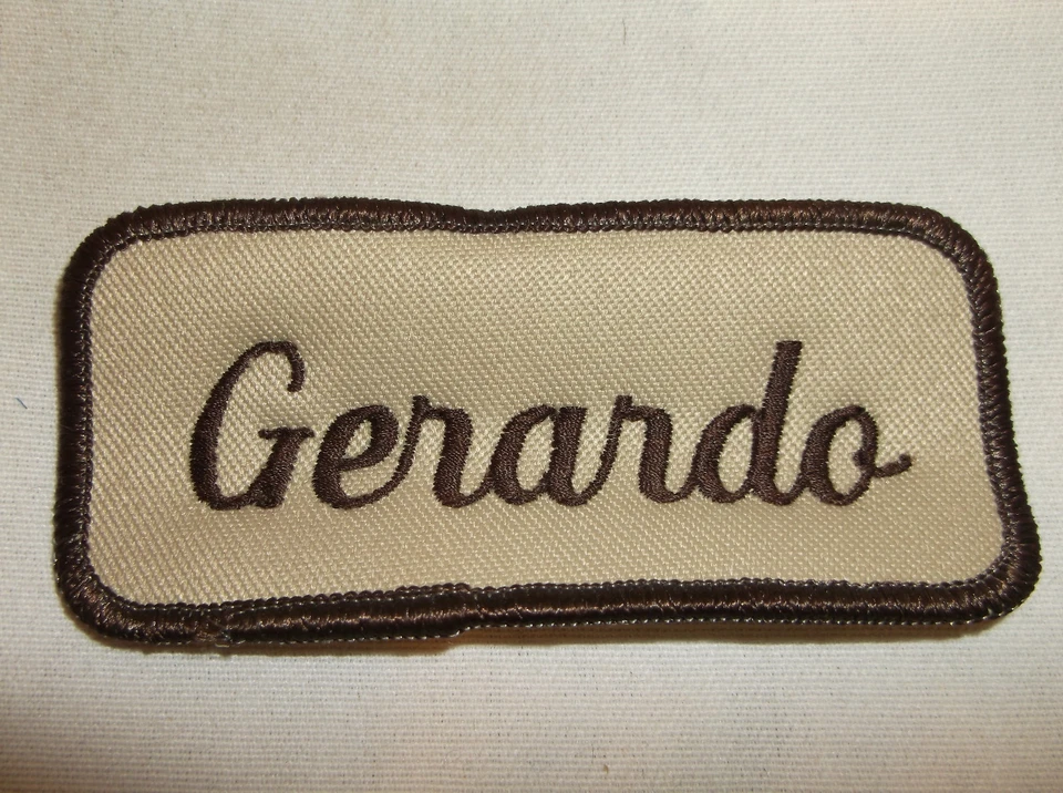 GERARDO USED EMBROIDERED VINTAGE SEW ON NAME PATCH TAG ASSORTED COLORS AVAILABLE - Image 1 of 1