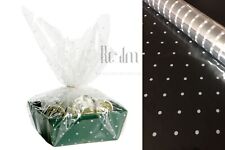 4 Meter weiße Punkte durchsichtig Zellophan Verpackung Geschenkpapier | Hampers Wickel