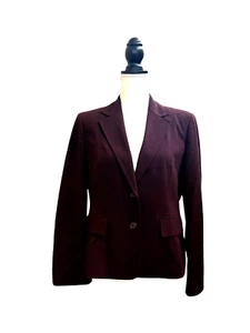 Kasper Petite Womens Burgandy Lined Blazer 8P - Picture 1 of 4