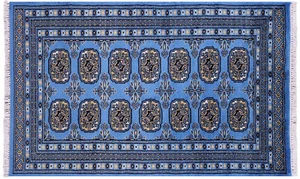 Handgeknüpfter seidiger Bokhara Wollteppich 2' 6"" x 4' 0"" - Q21781 - Bild 1 von 7
