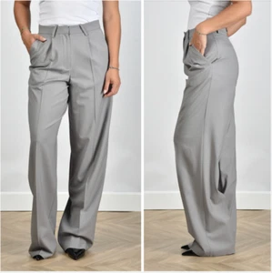 IRO - NEU $ 495 GRAUE SCHURWOLLE "WEITES BEIN" HOSE/HOSE (OH-SO-SCHMEICHELHAFT!) 36 - Bild 1 von 13