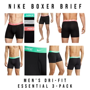 Nike Everyday Cotton Stretch Boxer Briefs 3 Pack Black Men's Size X-LARGE _A1 - Picture 1 of 12