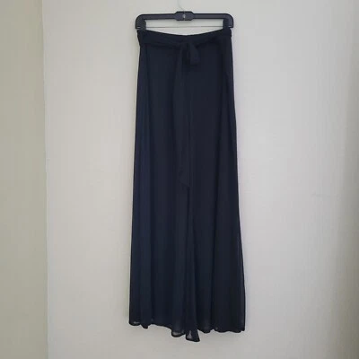  Pantalones de vestir W by Worth Palazzo de pierna ancha negros talla 8 Foto 1 de 4