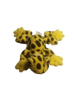24 KT Plush Beanie Boppers 1997 Small Black and Yellow Frog  Stuffed Animal - Image 1 of 4