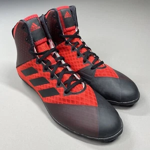 NUOVE scarpe Adidas uomo 9 nero rosso atletica wrestling sport - Foto 1 di 9