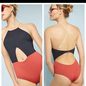 Traje de baño de una pieza Tavik Lela talla XS negro naranja - Imagen 1 de 6