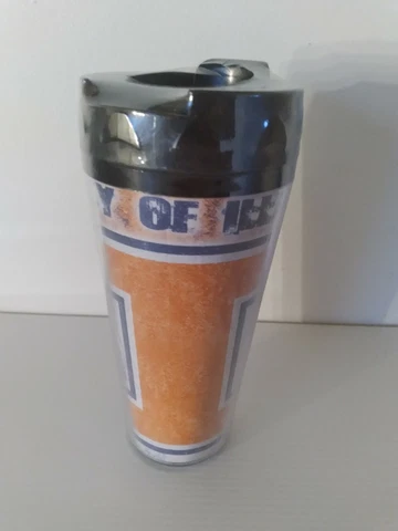 UNIVERSITY OF ILLINOIS FIGHTING ILLINI PLASTIC TRAVEL MUG COFFEE TEA NEW Cover