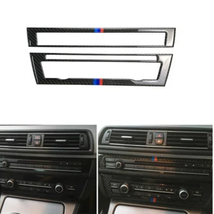 Carbon Fiber AC + CD Control Panel Stickers Trim for For BMW F10 5 Series 520i - Picture 1 of 8