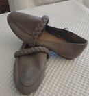 NEW Torrid Shoes Faux Suede Top Twist Braid Loafers Taupe Flat Sz 11WW 