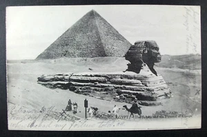 POSTCARD The Sphinx & Pyramid of Cheops Egypt; End of WWI circa 1918 - Picture 1 of 2