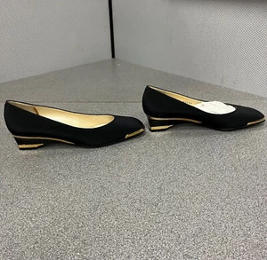 Mab Studio Women's Shoes Black and Gold, Comes in Rinaldi Drawstring Bag, A5652 - Picture 1 of 7