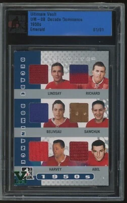 2008 ITG Ultimate Vault Lindsay Richard Beliveau Sawchuk Harvey Abel Ruby 1/1 - Image 1 of 2