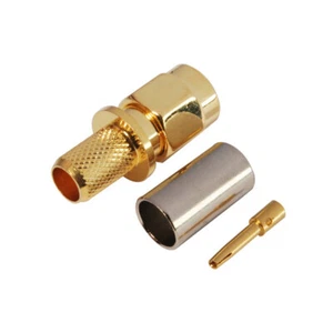 50pcs RP-SMA Plug male Straight RF Connector Crimp for LMR240 Cable 50 Ohm NEW - Picture 1 of 3