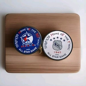 Toronto Maple Leaf 1st + 50th NHL All-Star Game Puck Souvenir Set Of 2 - Picture 1 of 6