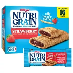 Kellogg's Nutri-Grain Strawberry Chewy Soft Baked Breakfast Bars 20.8 oz, 16 Ct - Picture 1 of 1