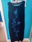 Berkertex Royal Blue Velvet Style Dress with Sparkly Flower Design Size 18