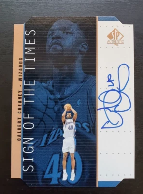 1998-99 SP Authentic Calbert Cheaney Sign of the Times Bronze Auto #CH Wizards - Image 1 of 2