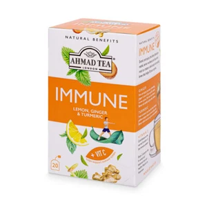 Immune Herbal Tea Lemon, Ginger & Turmeric 20 ct (1 Case 120 Tea Bags) NEW - Picture 1 of 3