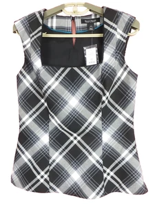 NO Belt NWT WHITE HOUSE BLACK MARKET Women Poly Rayon Tank Top Multicolor 2 - Picture 1 of 11