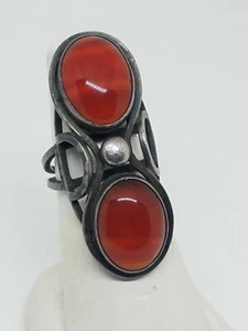 Vintage Sterling Silber Karneol Ring Größe 8 verstellbar  - Bild 1 von 12