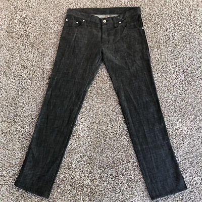 Nagano Japanese Selvedge Raw Denim Jeans Size Large / (34x32) Black Slit Bottoms - Image 1 of 4