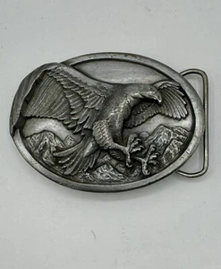Vintage American Bald Eagle Patriotic Bergamot Brass Works Belt Buckle - Picture 1 of 2