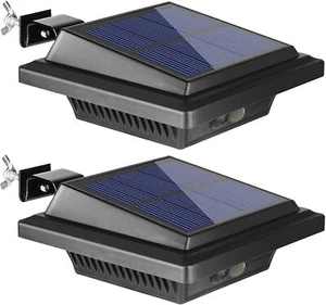 2Stk.Kabellos Solarleuchte Wandlampe mit Bewegungsmelder 40LEDs Dachrinnen Lamp - Bild 1 von 10