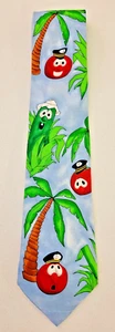 VEGGIE TALES Alas de Águila Corbata Cuello Bob Tomate Larry Pepino Palmeras 100% Seda - Imagen 1 de 7