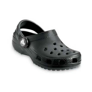Crocs Classic Kids Black Clogs Sandals - Picture 1 of 4