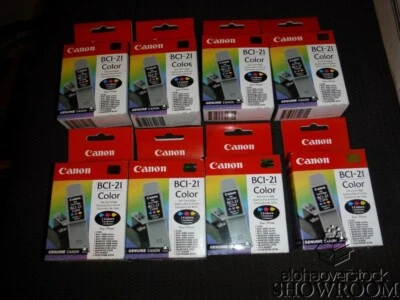 Nuevo Lote de 8 Chorros de Tinta de Color Sellados Genuinos OEM Canon BCI-21 0955A003AA BJC-2000 Foto 1 de 4