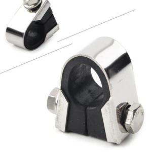 7/8" 1" Motorcycle Speedo Clamp Gauge Rubber Handlebar Mounting Bracket - Picture 1 of 7