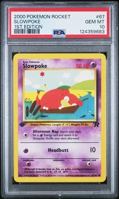 2000 POKEMON ROCKET 1ST ED #67 SLOWPOKE PSA 10 - Image 1 of 2