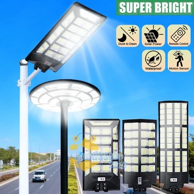 11000W Solar Street Light Super Bright Commercial Outdoor Road Dusk to Dawn Lamp - Image 1 of 4